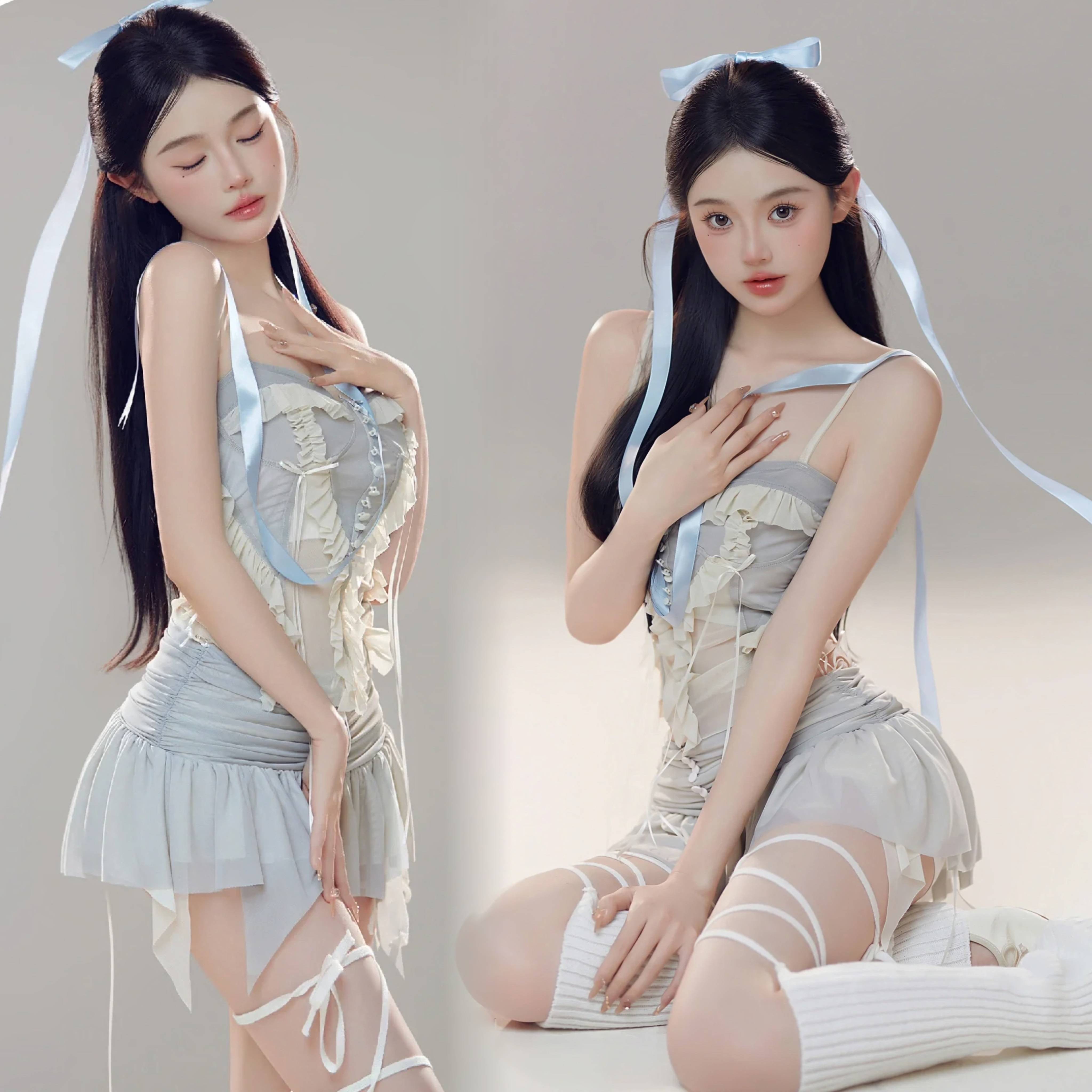 Hangers + skirts + ribbons + socks